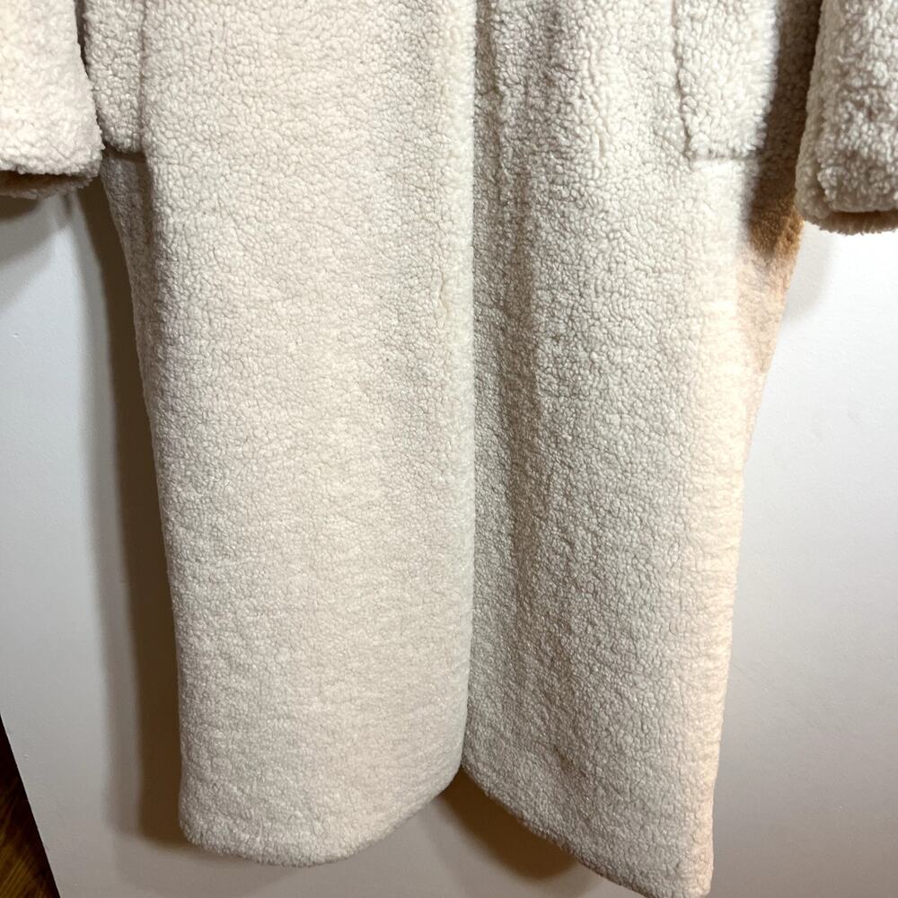 Zara Cream Long Teddy Coat - Picture 3 of 7
